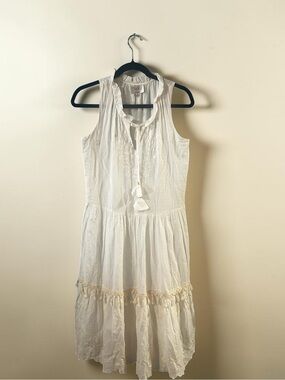 johnny was lisetta lace mini dress Johnny Was Lisetta Lace Mini Dress - White